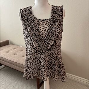 CAbi Animal Print Sleeveless Blouse Size Small